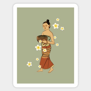 Woman and Flower Sticker